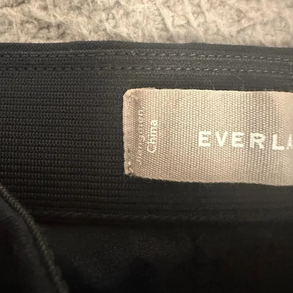 EVERLANE The Side-Zip Stretch Cotton Pants size 2 Black Trousers Comfort Quality - Picture 14 of 16